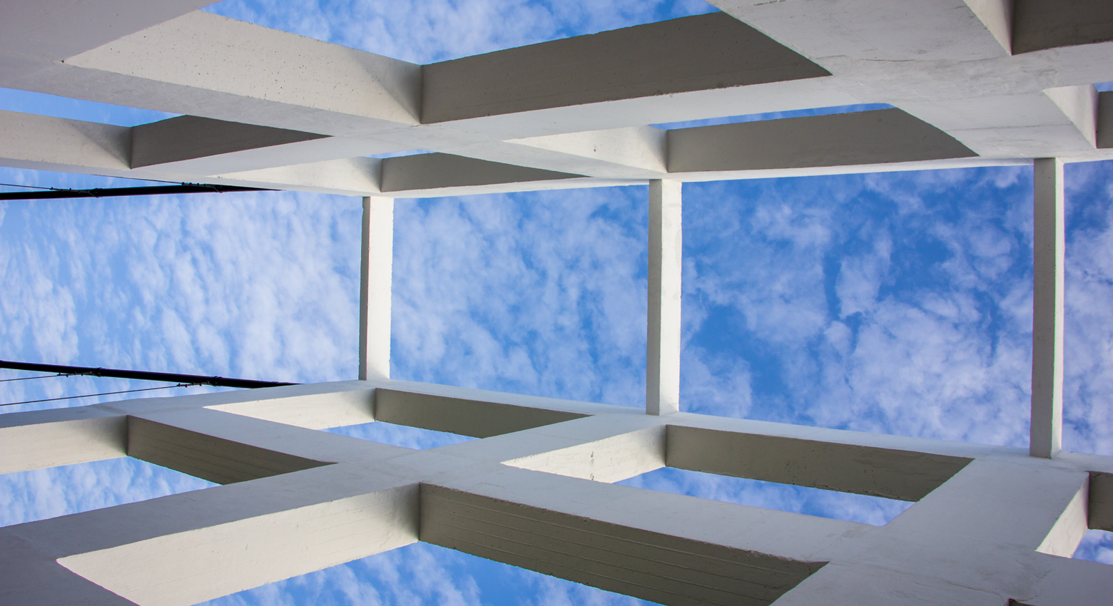 View of sky through bridge 