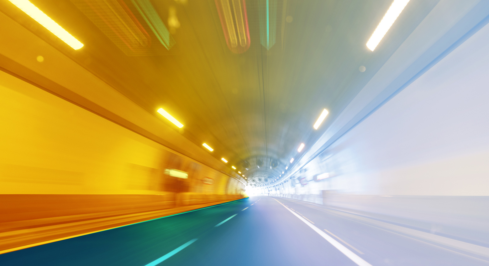 Tunnel of colorful lights 