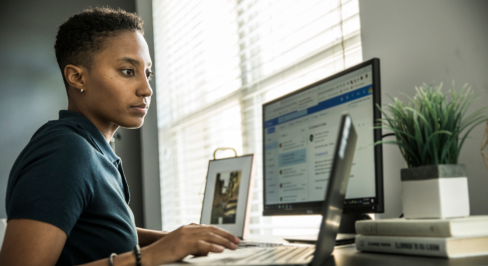 Person looking at computer