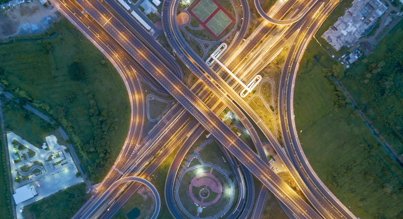 View of freeway from above 