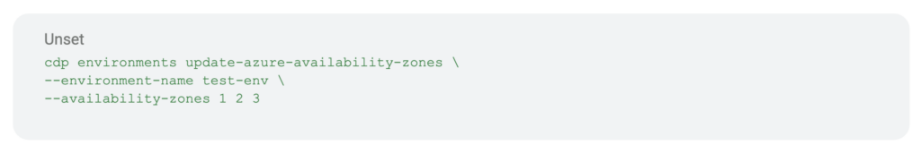 CLI to configure a list of AZs