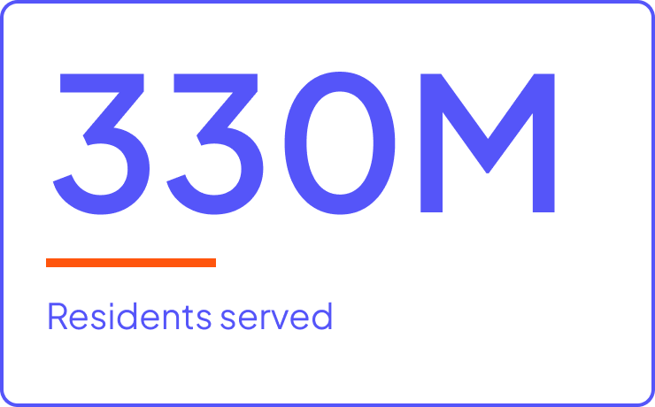 330 million residents served